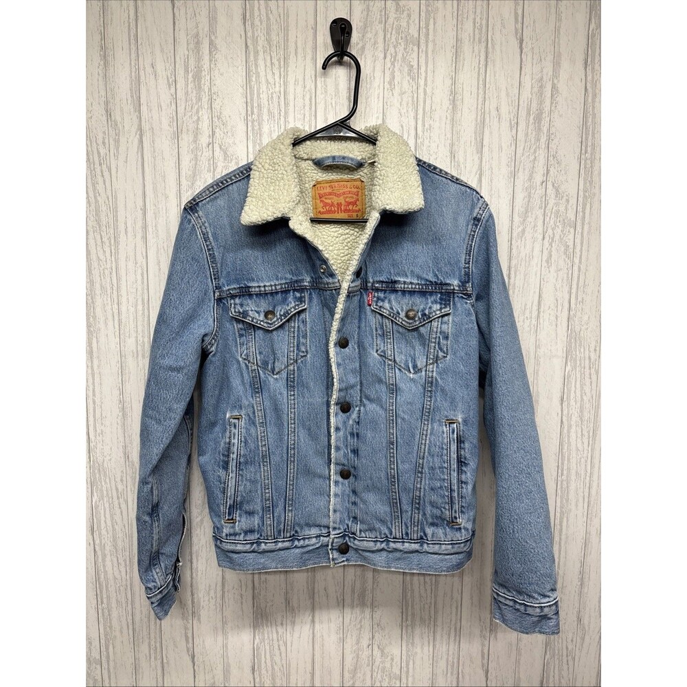 Womens Size S Levis Sherpa Lined Jean Jacket EUC